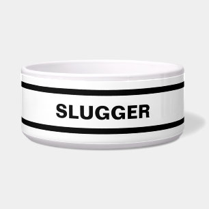 Personalised Black and White Ceramic Pet Bowl