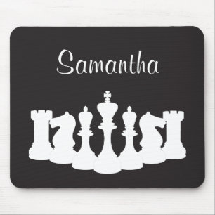 Personalised Black and White Chess Mousepad