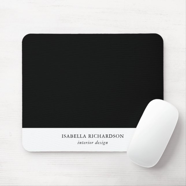 Personalised Black And White Colour Block Mouse Mat (With Mouse)