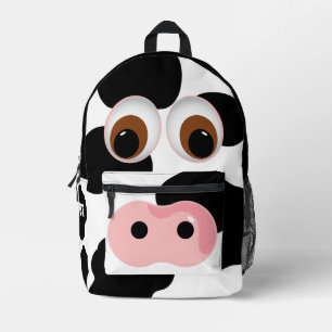 Personalised Black and White Cute Cow Printed Backpack