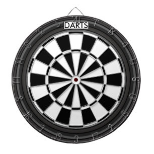 Personalised Black and White Dartboard