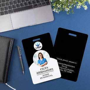 Personalised Black and White Employee Photo ID Badge