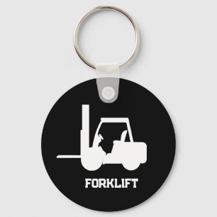 Personalised Black and white Forklift Key Ring