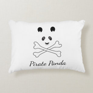 Personalised Black and White Funny Pirate Panda Decorative Cushion