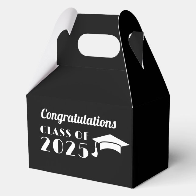 Personalised Black and White Graduation  Favour Box (Back)