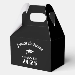 Personalised Black and White Graduation Favour Box