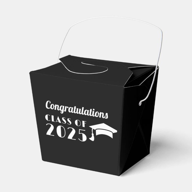 Personalised Black and White Graduation  Favour Box (Front Side)