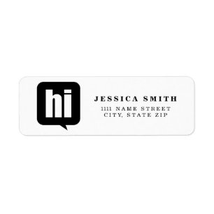 Personalised Black and White HI Text Design