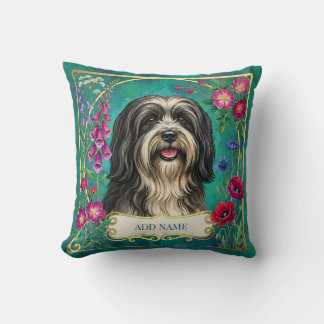 Personalised Black and White Lhasa Apso Cushion