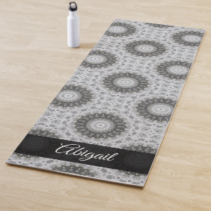 Personalised Black and White Mandala Zen Yoga Mat