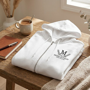 Personalised Black And White Name Monogram Age Hoodie