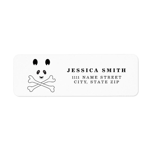 Personalised Black and White Pirate panda (Front)