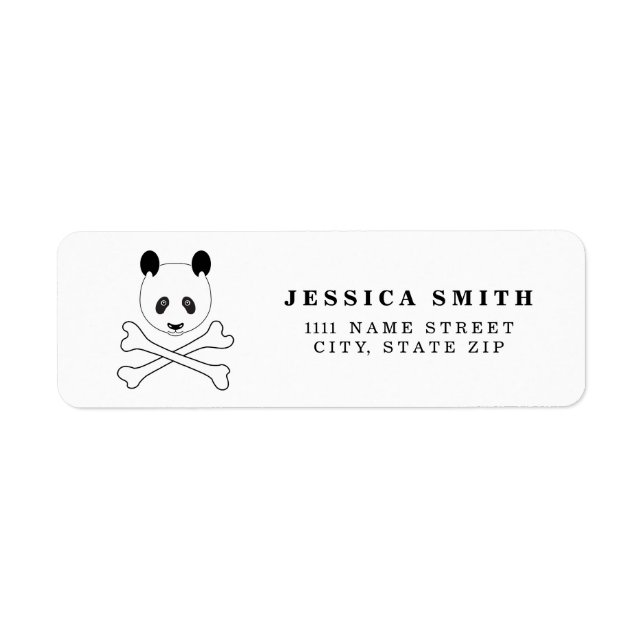 Personalised Black and White Pirate panda (Front)
