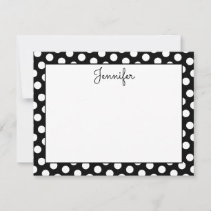 Personalised Black and White Polka Dot Card