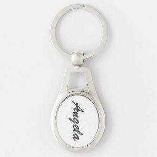 Personalised Black and White Polka Dots Key Ring