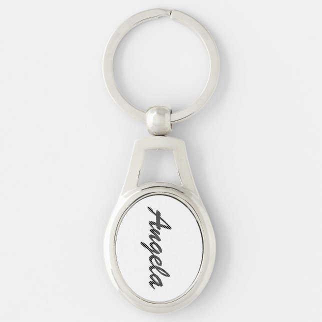 Personalised Black and White Polka Dots Key Ring (Front)