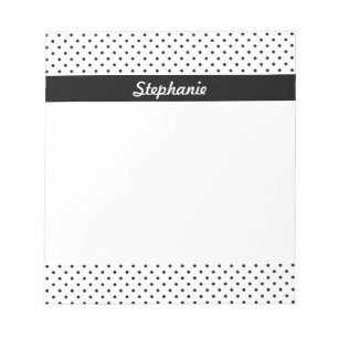 Personalised Black and White Polka Dots Notepad