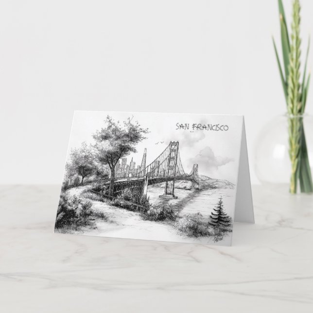Personalised Black and White San Francisco Card (Front)