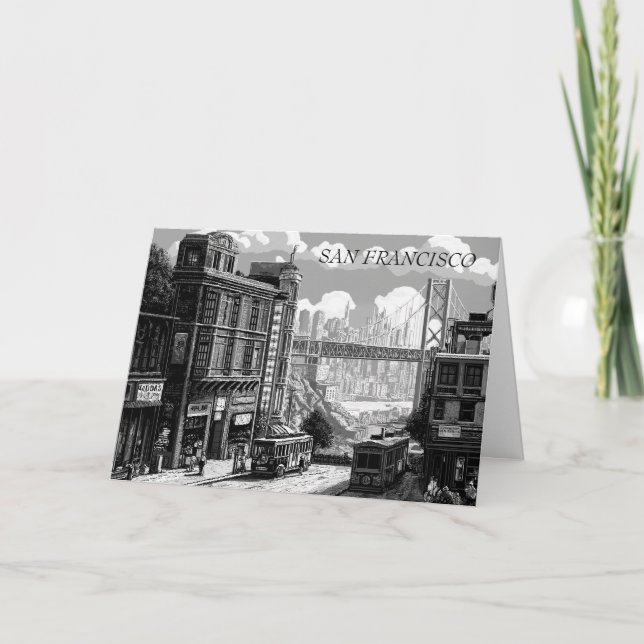 Personalised Black and White San Francisco Card (Front)