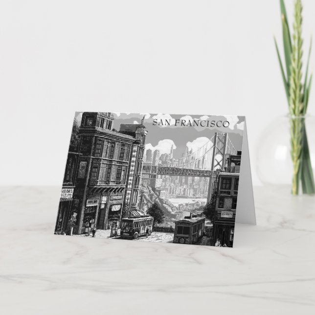 Personalised Black and White San Francisco card (Front)