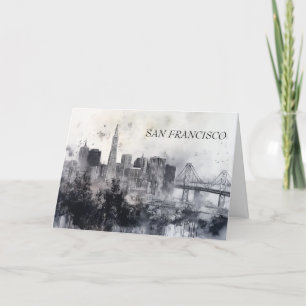 Personalised Black and White San Francisco Card