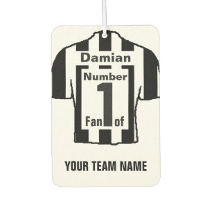 Personalised Black and White Shirts No 1 Fan Car Air Freshener