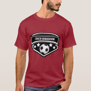 Personalised Black and White Soccer coach T-Shirt