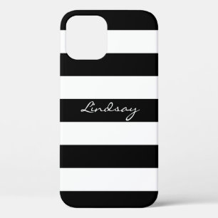 Personalised Black and White Striped Phone Case