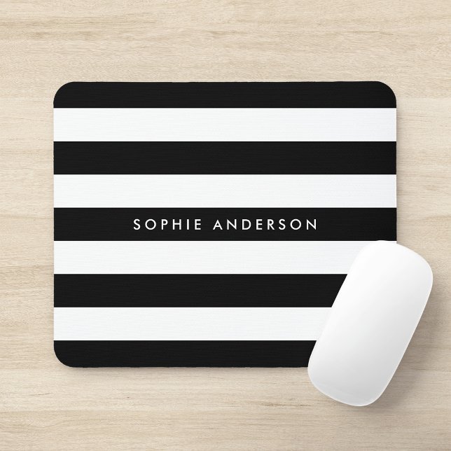 Personalised Black and White Stripes Mouse Mat (Creator Uploaded)