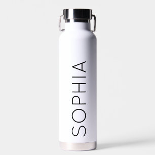 Personalised Black And White Water Bottle