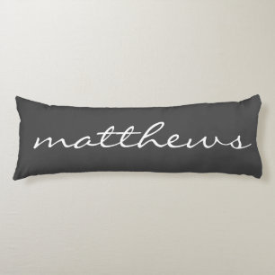 Personalised black and white wedding  body pillow