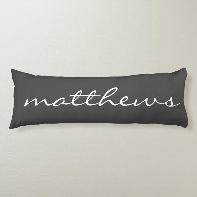 Personalised black and white wedding  body pillow (Front)