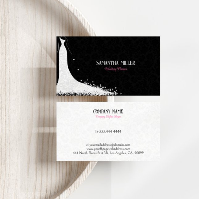 Personalised Black And White Wedding Dress Business Card (Creator Uploaded)