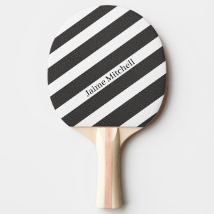 Personalised Black and White With Your Own Name Ping Pong Paddle