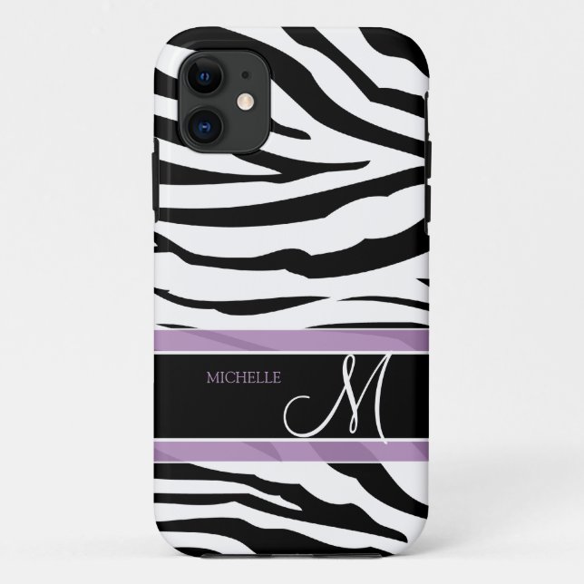 Personalised Black and White Zebra Stripes Case-Mate iPhone Case (Back)