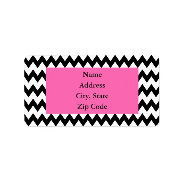 Personalised Black and White Zigzag Label (Front)