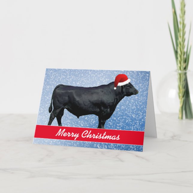 Personalised Black Angus and Snow Card (Front)
