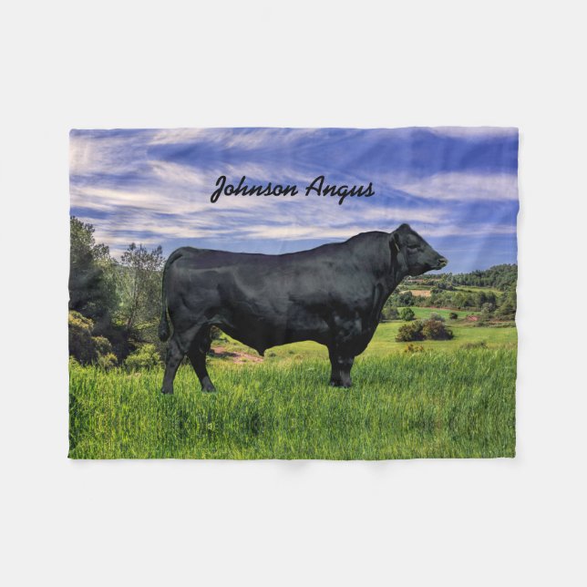 Personalised Black Angus Throw Blanket (Front (Horizontal))