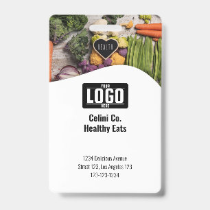 Personalised Black Badges with Photo & Logo - Prof ID Badge
