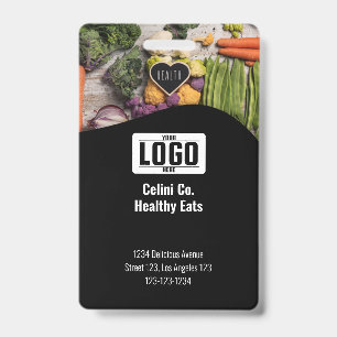 Personalised Black Badges with Photo & Logo - Prof ID Badge