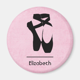 Personalised Black Ballet Shoes En Pointe Magnet