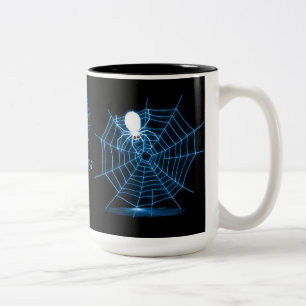 Personalised Black & Blue Spider Web  Mug