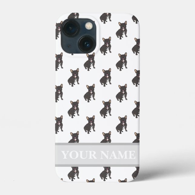 Personalised Black Brindle Frenchie Dog  Case-Mate iPhone Case (Back)