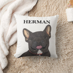 Personalised Black Brindle Frenchie French Bulldog Cushion