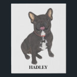 Personalised Black Brindle Frenchie French Bulldog Faux Canvas Print<br><div class="desc">I am in love with this beautifully detailed watercolor illustration of a black brindle frenchie or french bulldog! Personalise these canvas art prints with your name or monogram and even and change the background colour to compliment your decor! Shop the rest of my collection for the sweetest housewarming, bridal shower,...</div>