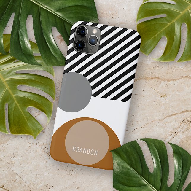 Personalised Black Brown Circles Art Pattern Case-Mate iPhone Case (Creator Uploaded)