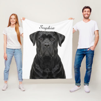 Personalised Black Cane Corso Pet Photo Blanket