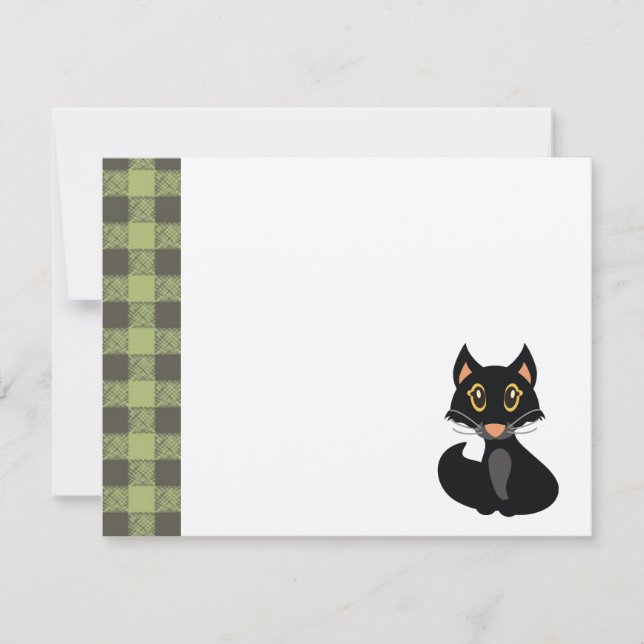 Personalised Black Cat Birthday Party Invitation (Front)
