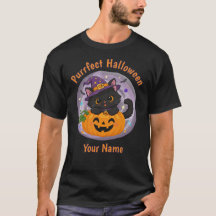 Personalised Black Cat Halloween Men's T-Shirt