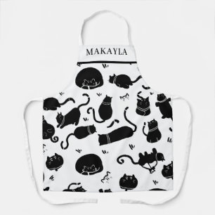 Personalised Black Cat Kitchen Apron